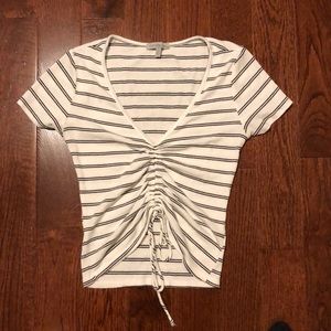 Cropped striped shirt